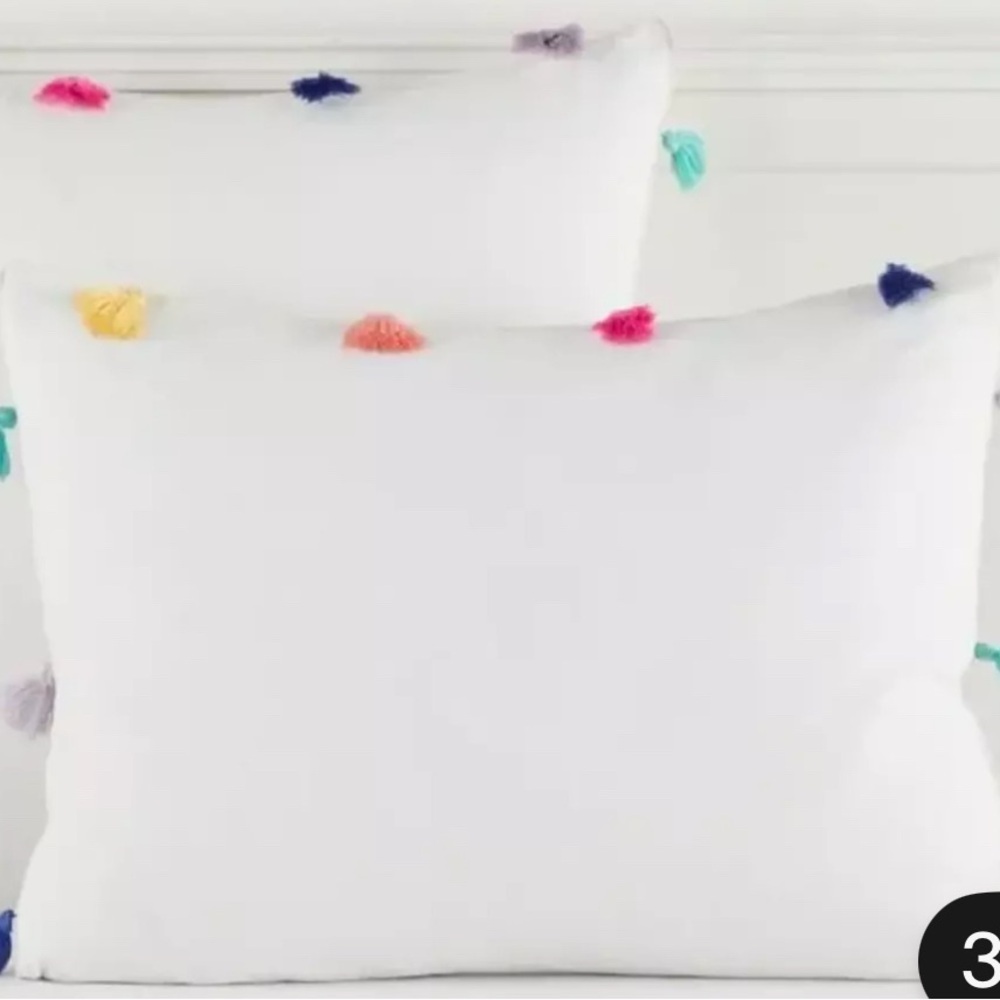 New in Packaging Pottery Barn Teen Tassel EURO Sham, Multi Color
